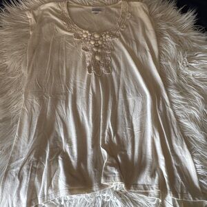 Motherhood Maternity Cream Embellished Blouse